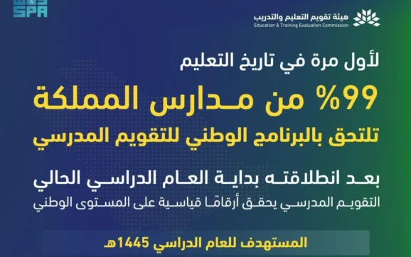 <span class="entry-title-primary">الرياض.. لأول مرة في تاريخ التعليم.. 99% من مدارس المملكة تلتحق بالبرنامج الوطني للتقويم المدرسي</span> <span class="entry-subtitle">وكالات - واس</span>